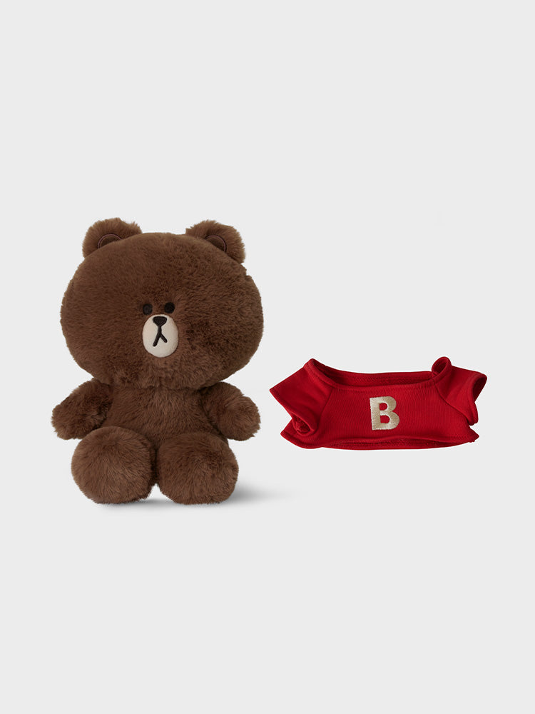 LINE FRIENDS BROWN 毛衣坐姿玩偶 M