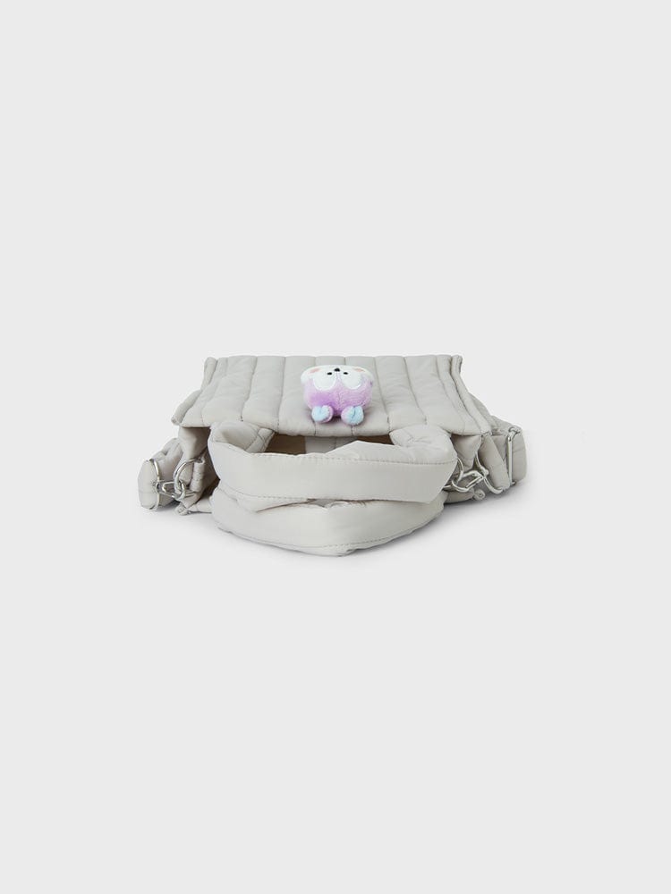 BT21 FASHION MANG BT21 MANG QUILTED BAG WITH FACE PLUSH BADGE WINTER EDITION