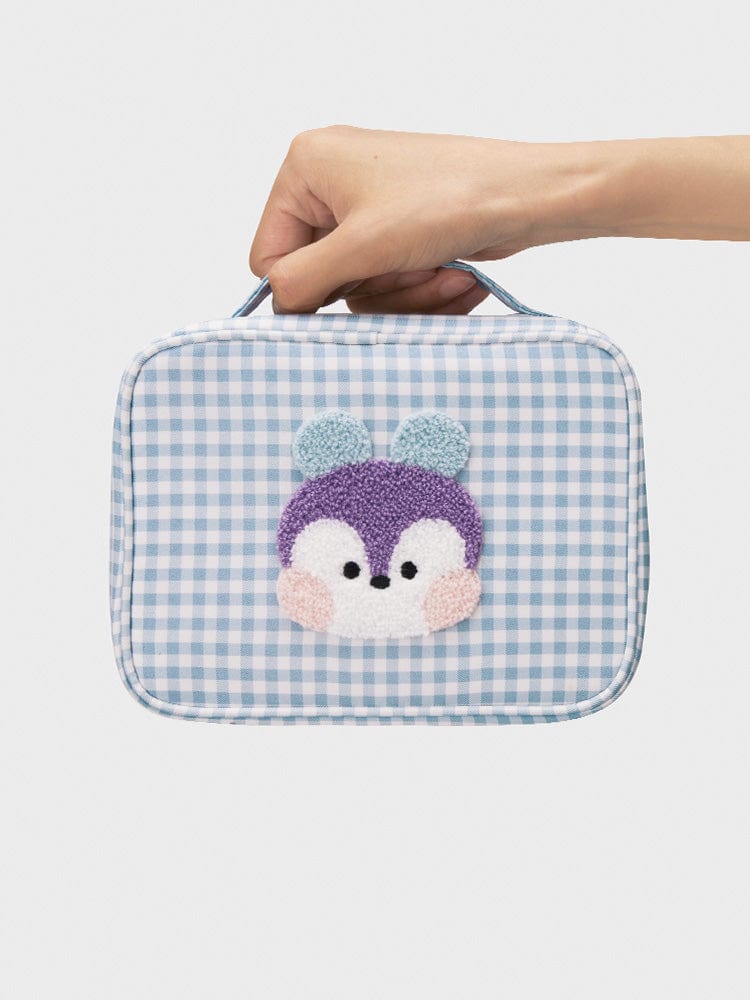 BT21 LIVING MANG BT21 MANG minini CHECKERED POUCH WITH HANDLE