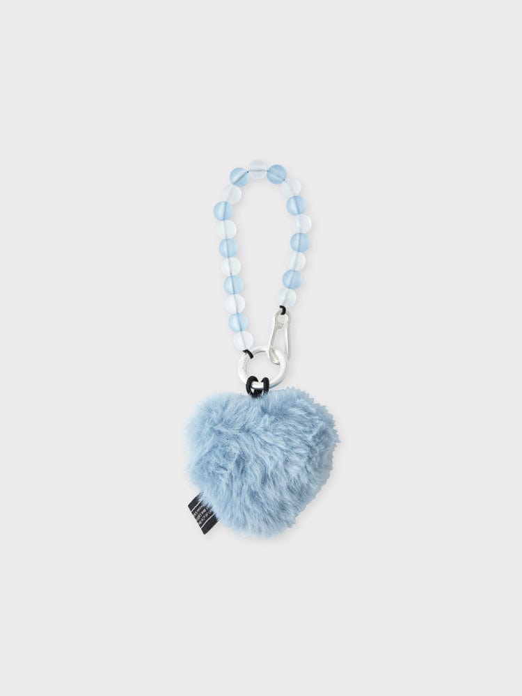 COLLER TOYS BLUE COLLER HEART SHAPED FURRY PLUSH KEYRING BLUE