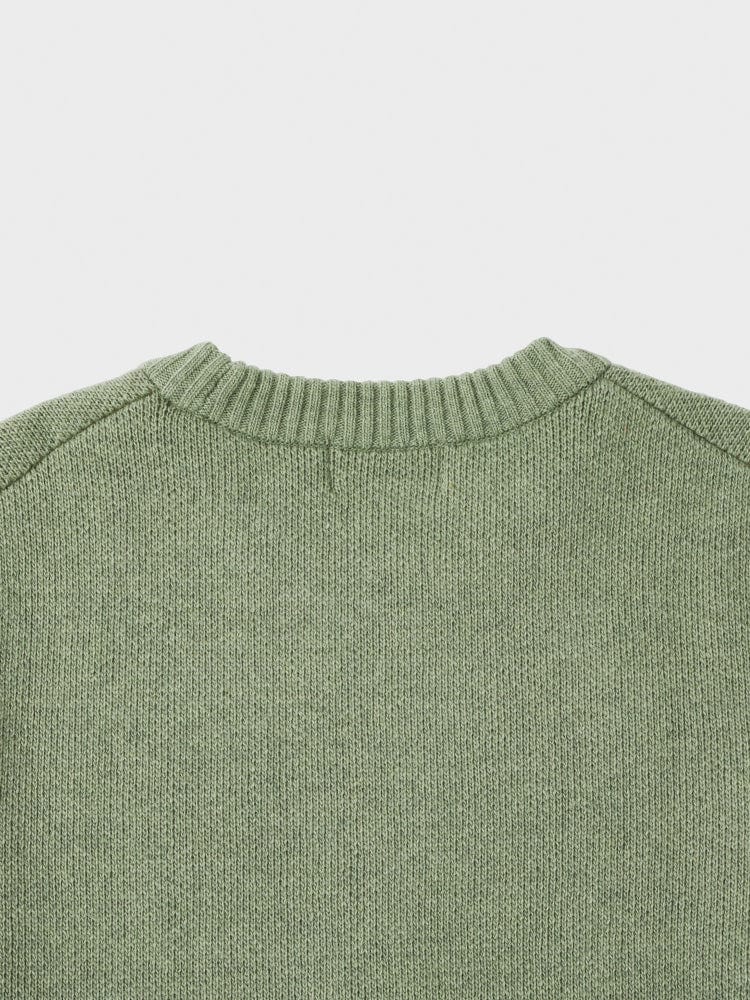 LF FASHION LINE FRIENDS by BROWN CREWNECK SWEATER GREEN
